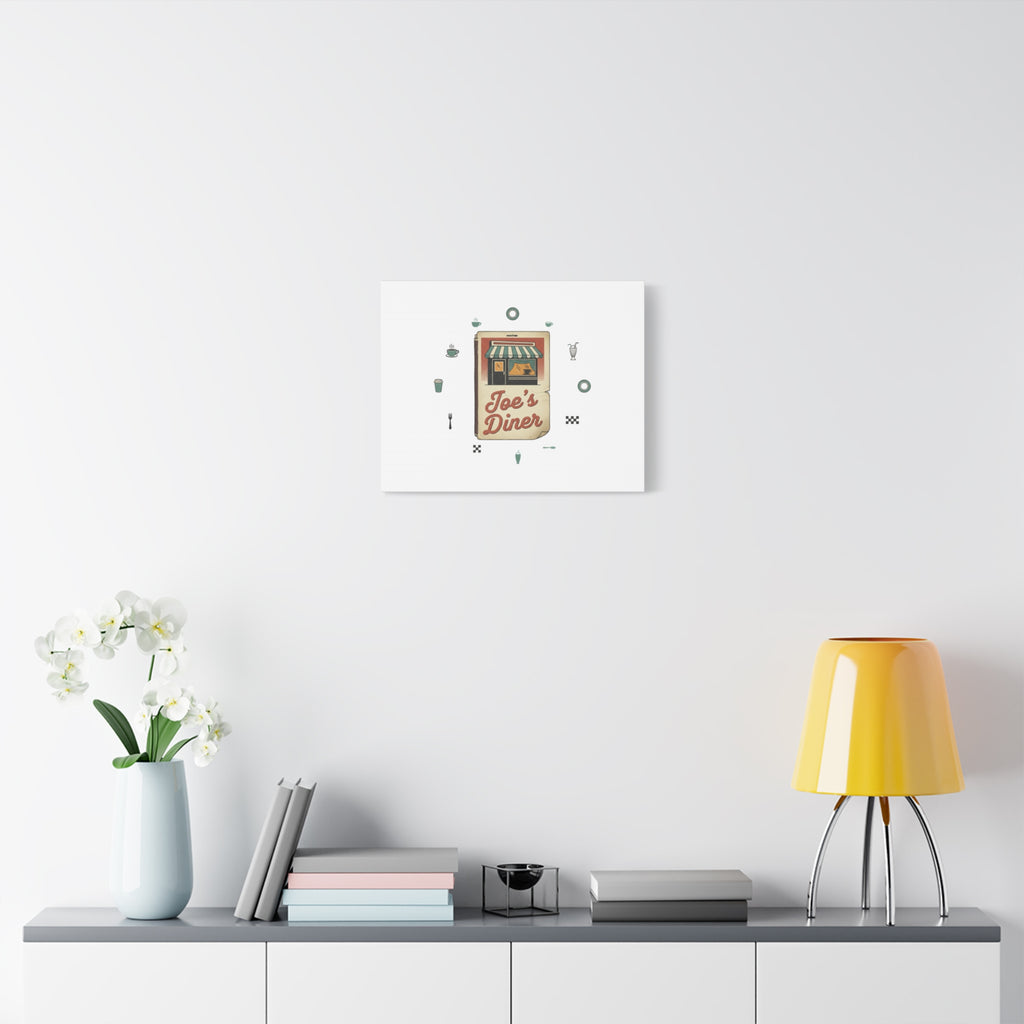 Diner Matchbook Graphic Canvas, Vintage Ephemera Art | Retro Micro Ad Print