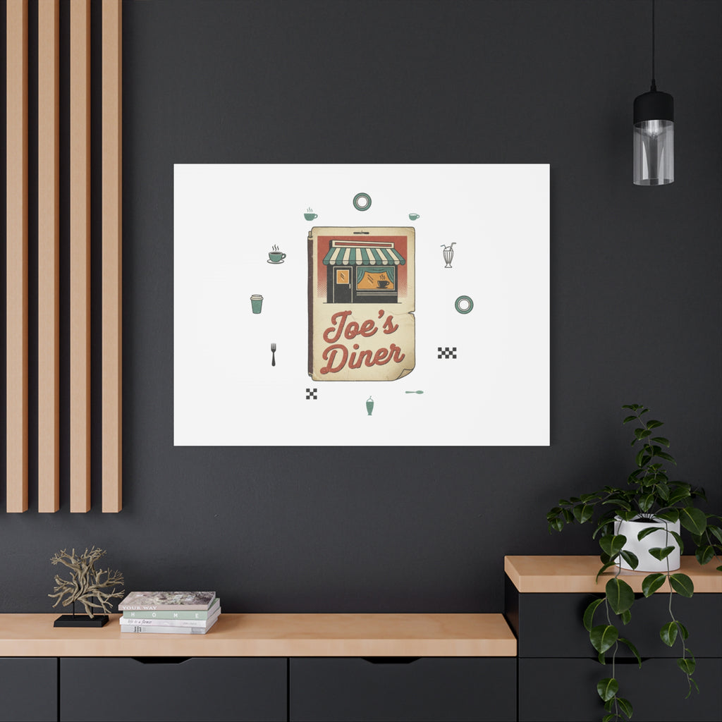 Diner Matchbook Graphic Canvas, Vintage Ephemera Art | Retro Micro Ad Print
