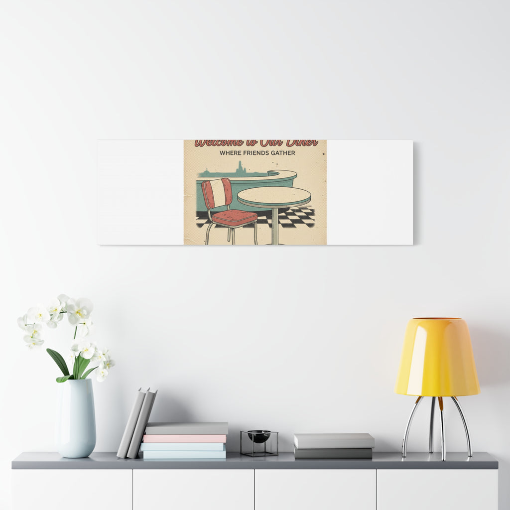 Diner Match Cover Canvas, Vintage Ephemera Art, Retro Micro Ad Print