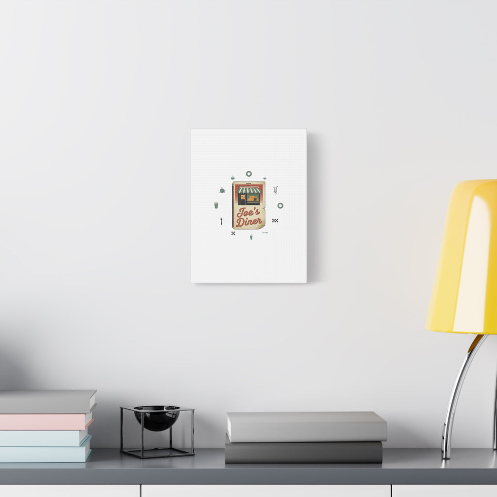 Diner Matchbook Graphic Canvas, Vintage Ephemera Art | Retro Micro Ad Print