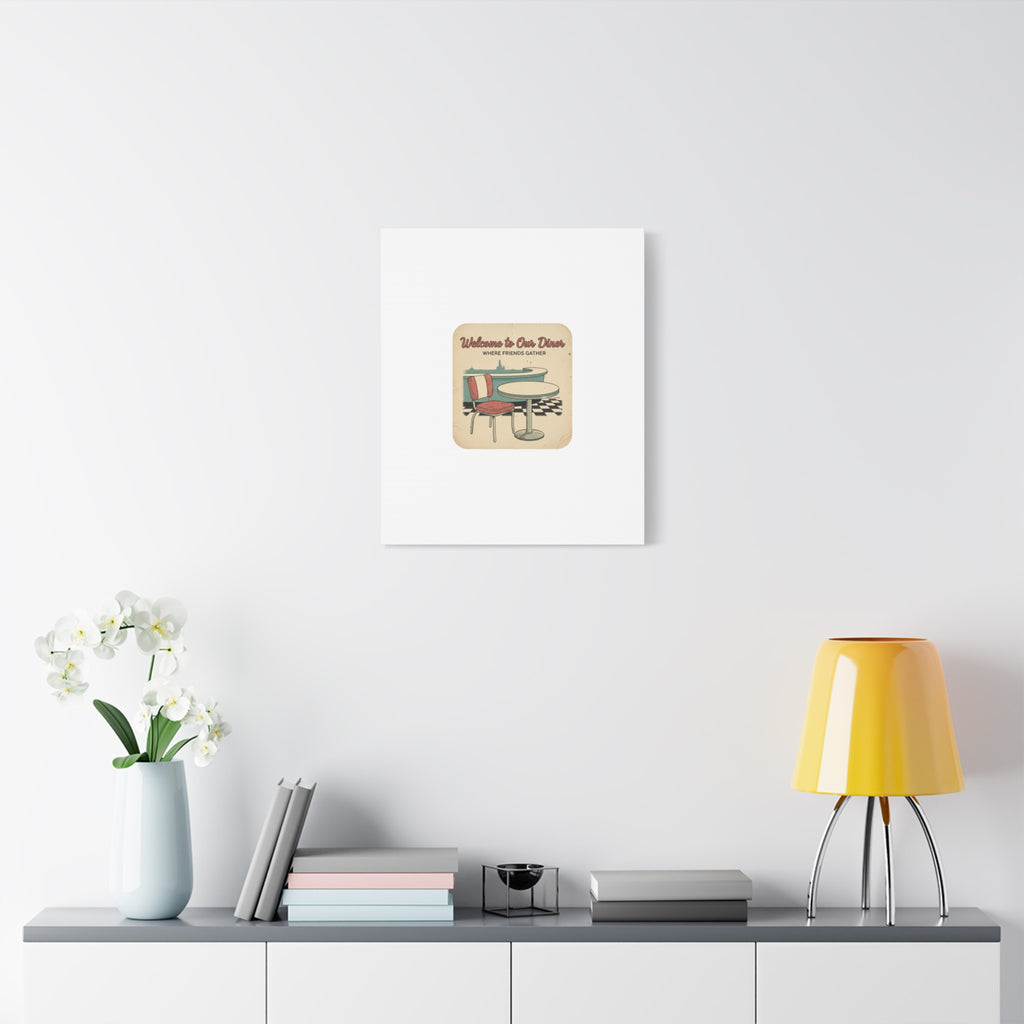 Diner Match Cover Canvas, Vintage Ephemera Art, Retro Micro Ad Print