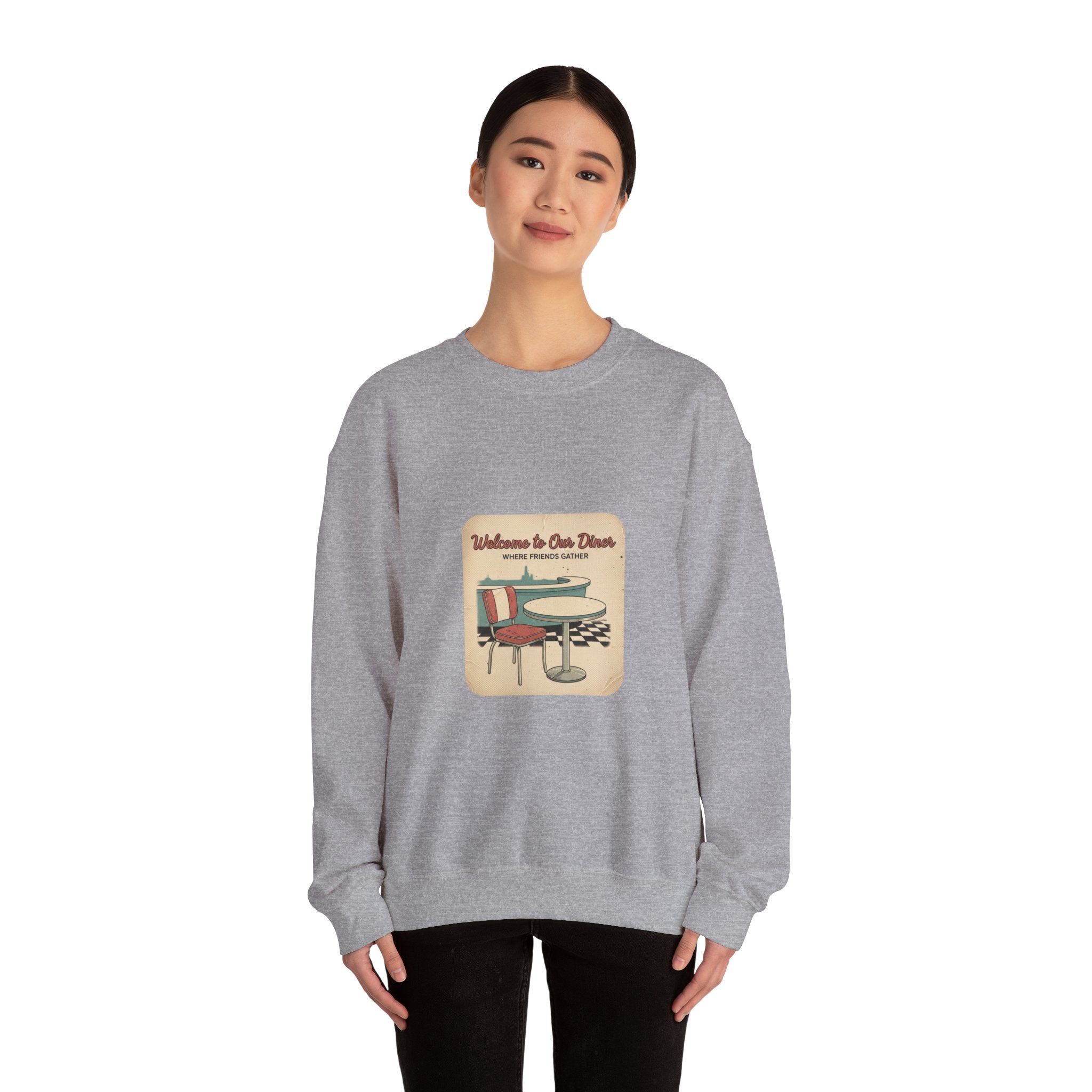 Diner Match Cover Graphic Sweatshirt | vintage ephemera art, retro micro ad print