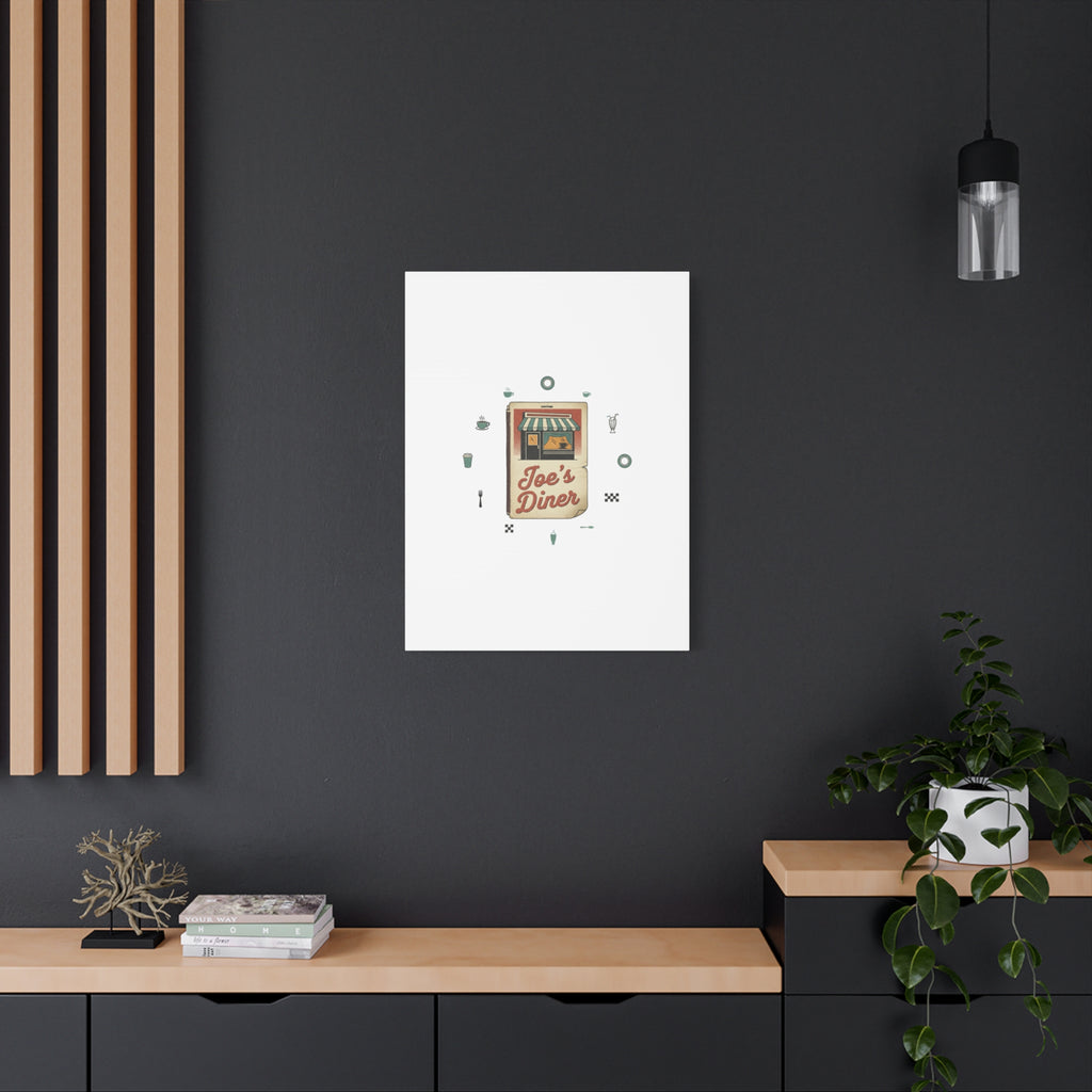 Diner Matchbook Graphic Canvas, Vintage Ephemera Art | Retro Micro Ad Print