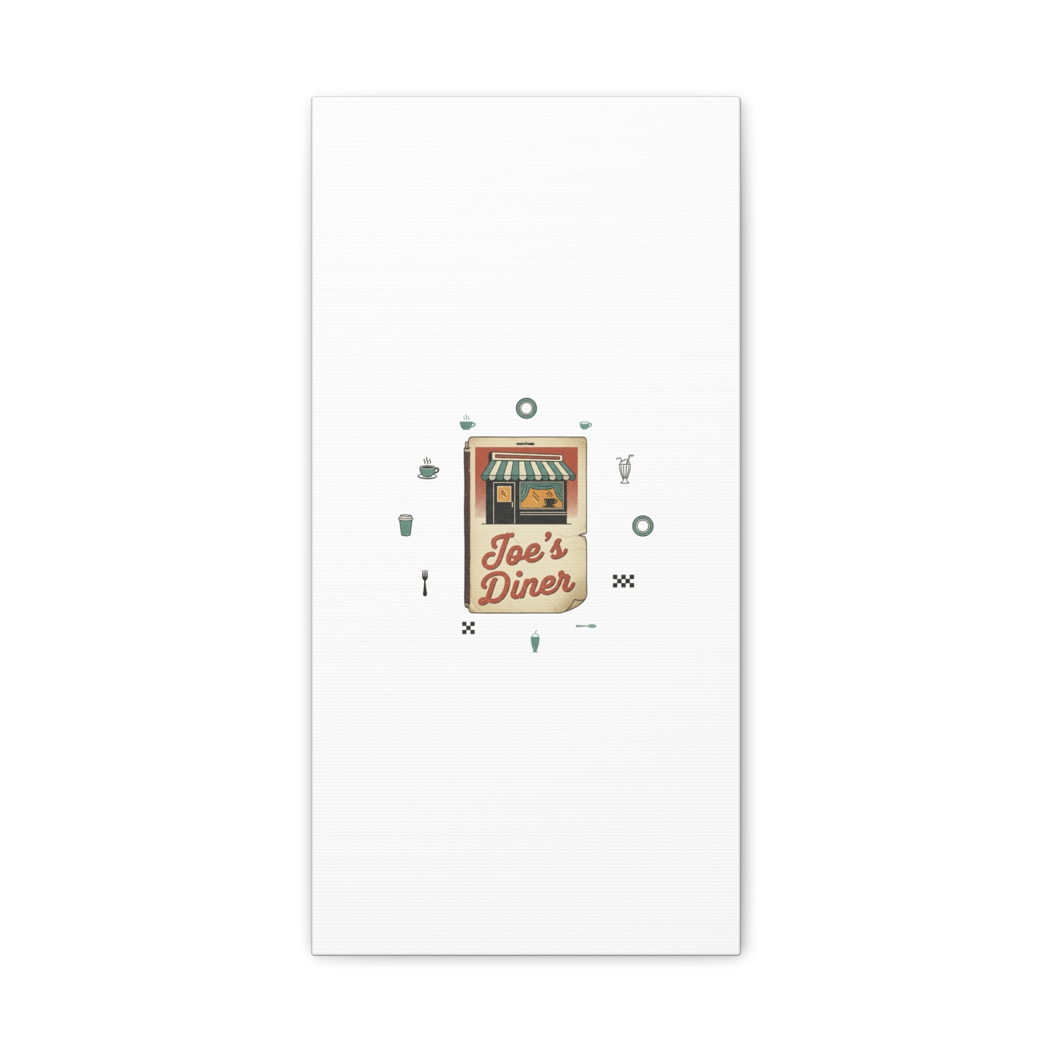 Diner Matchbook Graphic Canvas, Vintage Ephemera Art | Retro Micro Ad Print