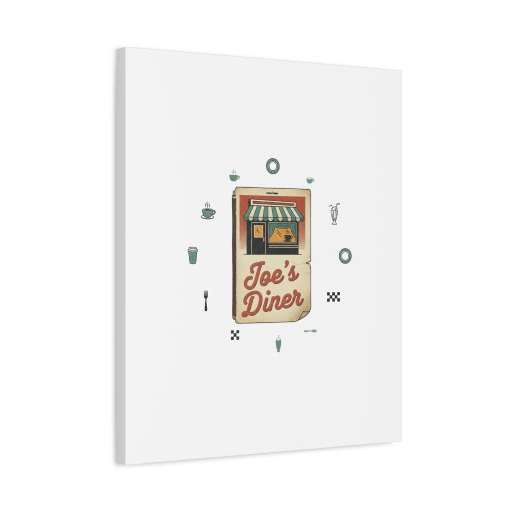 Diner Matchbook Graphic Canvas, Vintage Ephemera Art | Retro Micro Ad Print