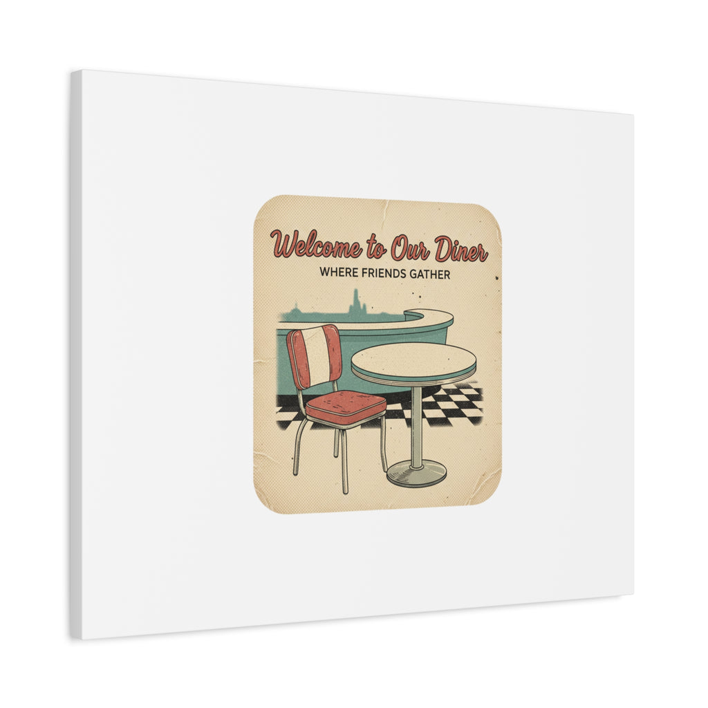 Diner Match Cover Canvas, Vintage Ephemera Art, Retro Micro Ad Print