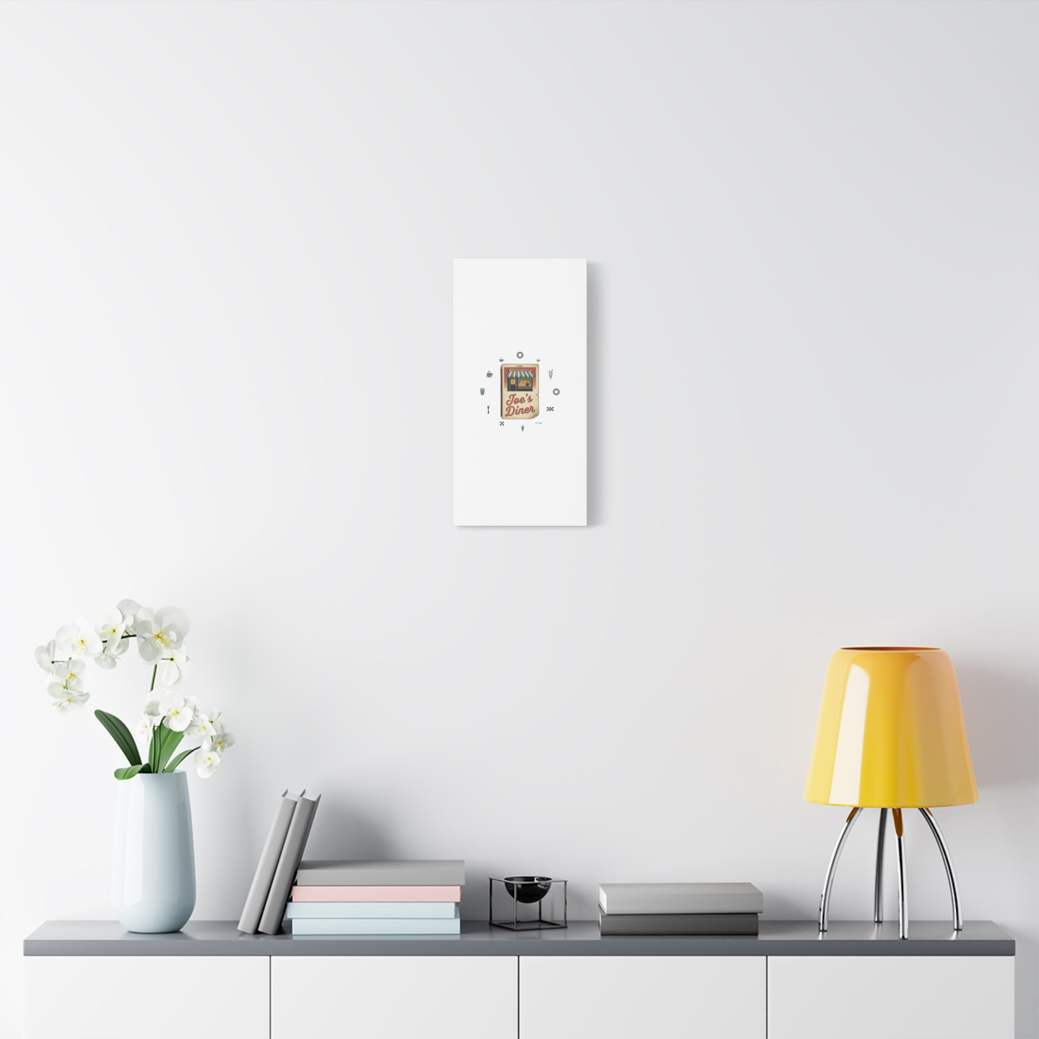 Diner Matchbook Graphic Canvas, Vintage Ephemera Art | Retro Micro Ad Print