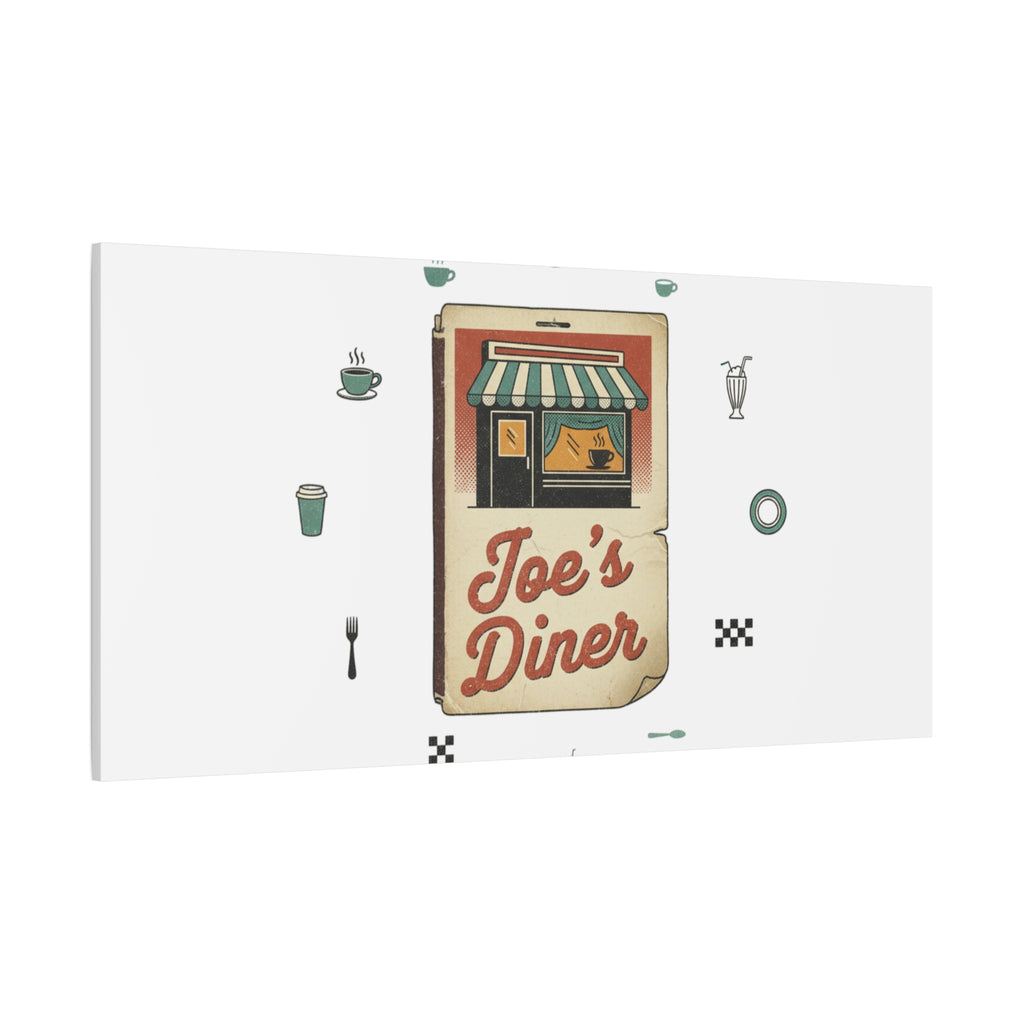 Diner Matchbook Graphic Canvas, Vintage Ephemera Art | Retro Micro Ad Print