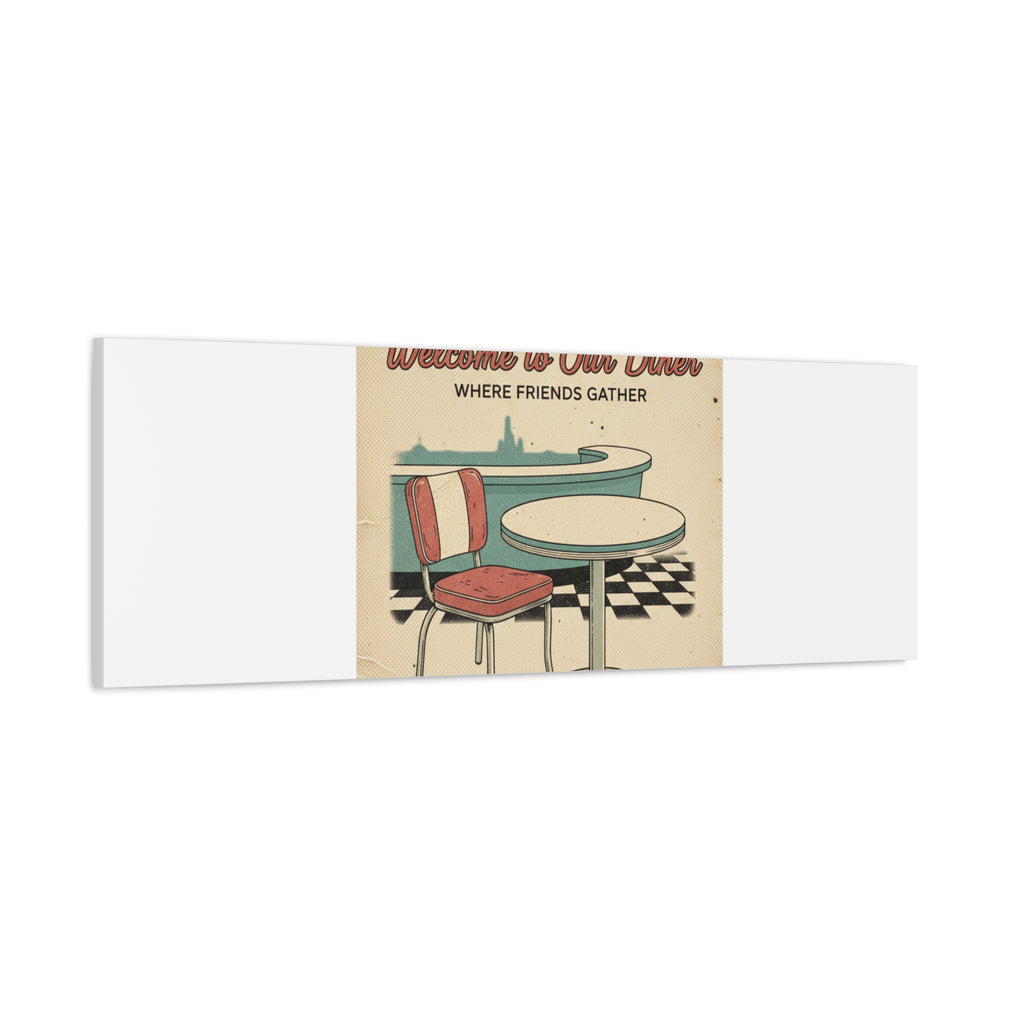 Diner Match Cover Canvas, Vintage Ephemera Art, Retro Micro Ad Print
