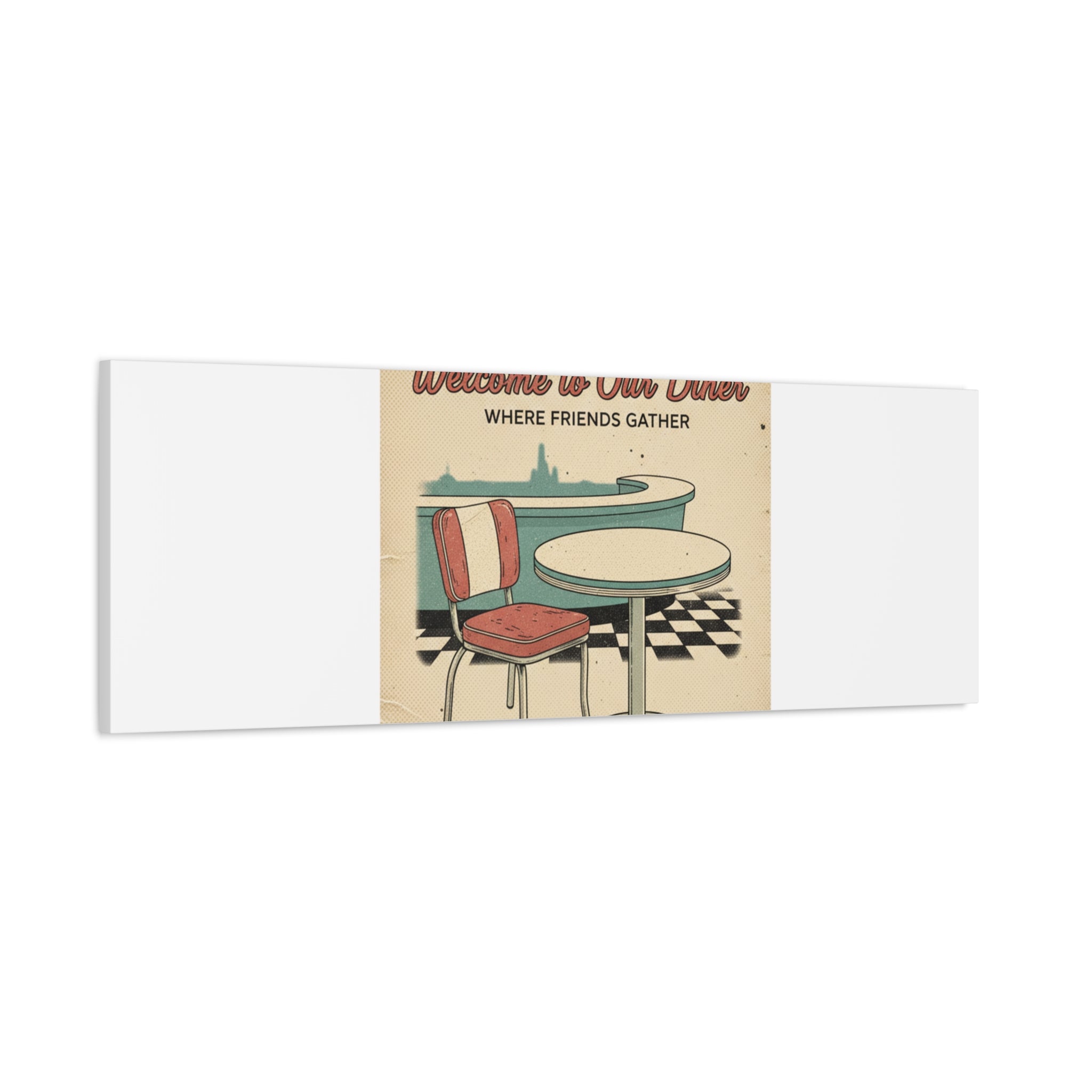 Diner Match Cover Canvas, Vintage Ephemera Art, Retro Micro Ad Print