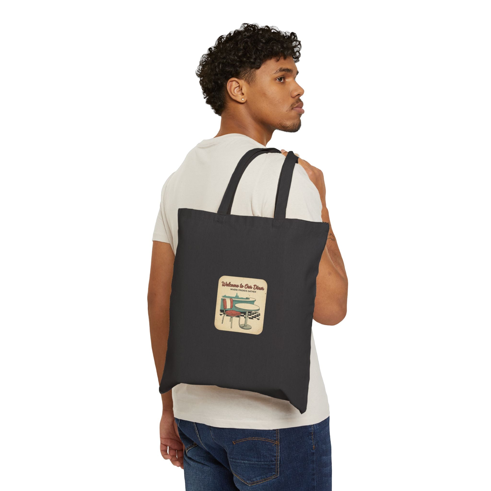 Diner Matchbook Graphic Tote | vintage ephemera art, retro pocket logo nostalgia