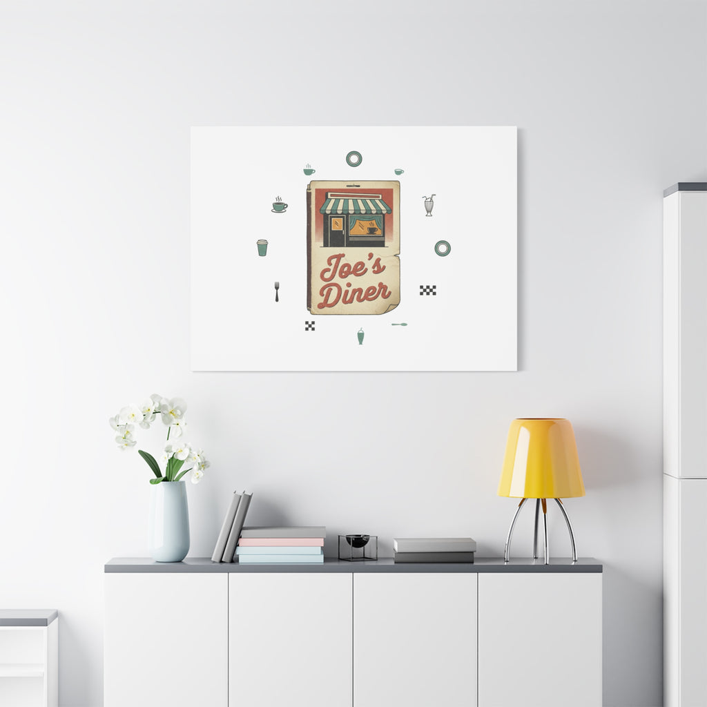 Diner Matchbook Graphic Canvas, Vintage Ephemera Art | Retro Micro Ad Print