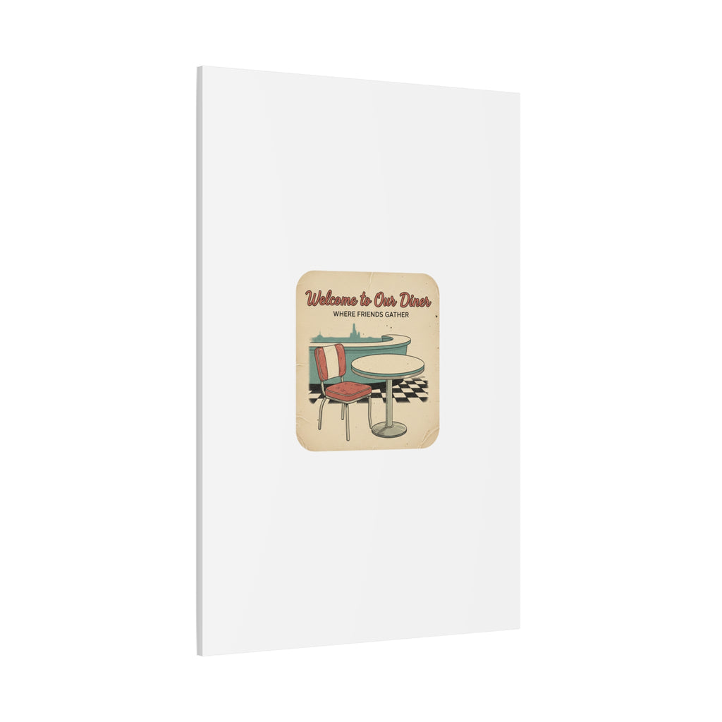 Diner Match Cover Canvas, Vintage Ephemera Art, Retro Micro Ad Print