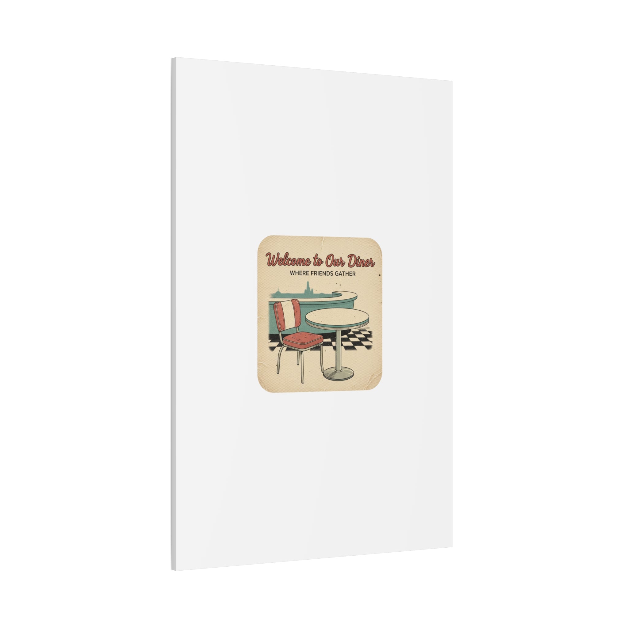 Diner Match Cover Canvas, Vintage Ephemera Art, Retro Micro Ad Print