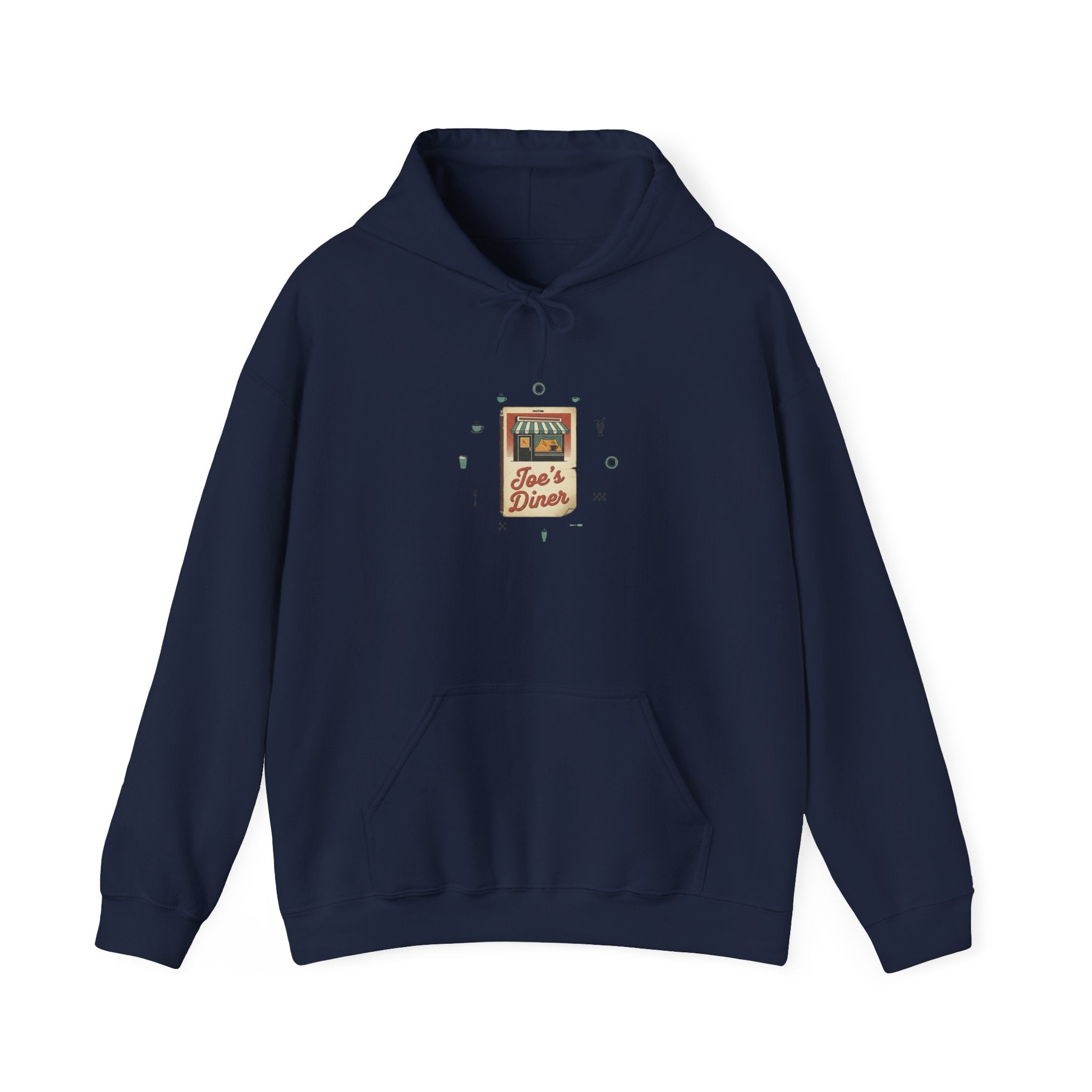 Diner Match Cover Pocket Logo Hoodie | vintage ephemera art, retro micro ad print