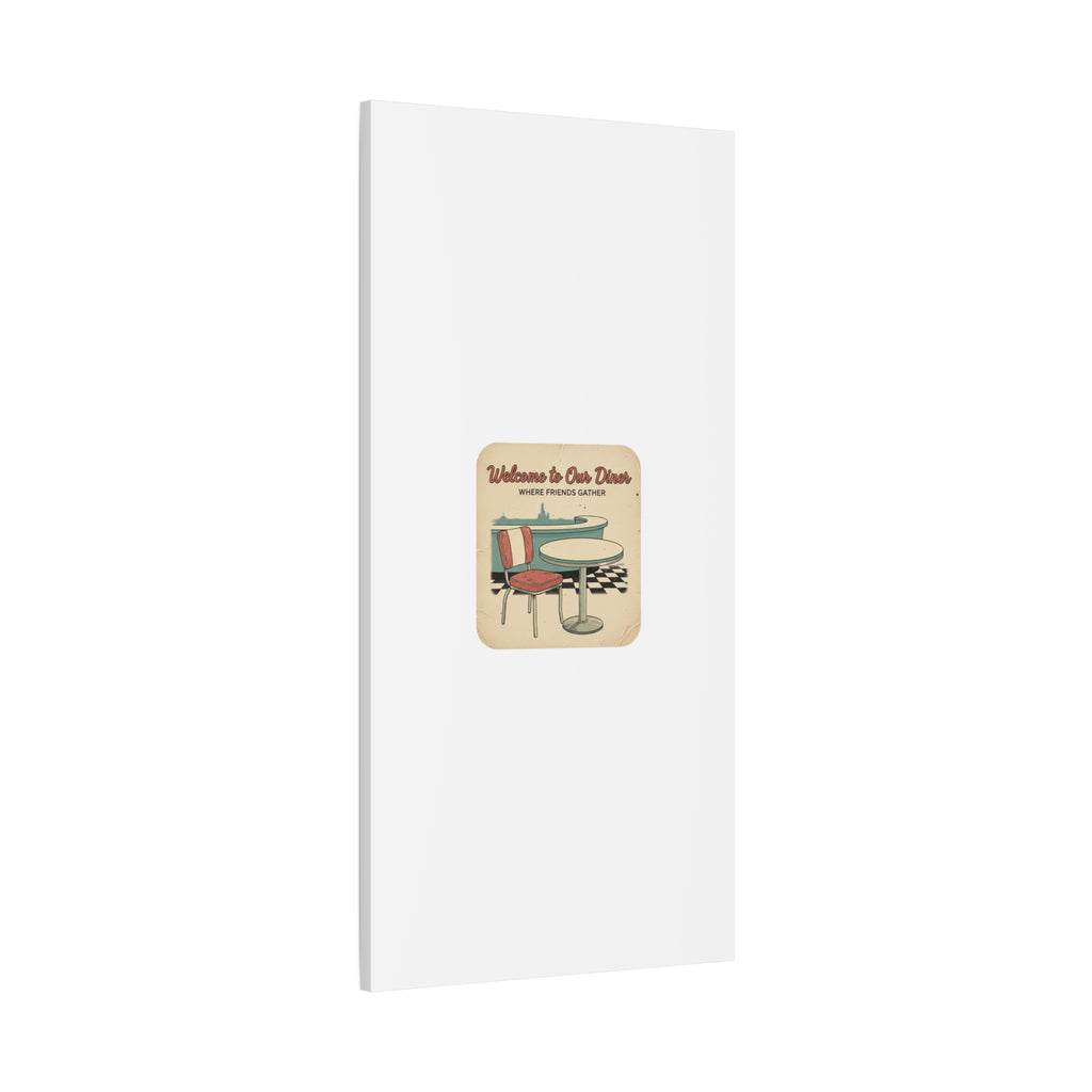 Diner Match Cover Canvas, Vintage Ephemera Art, Retro Micro Ad Print