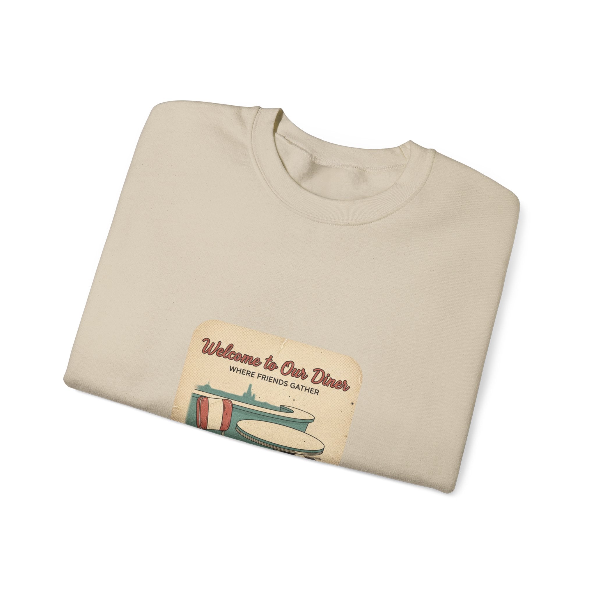 Diner Match Cover Graphic Sweatshirt | vintage ephemera art, retro micro ad print