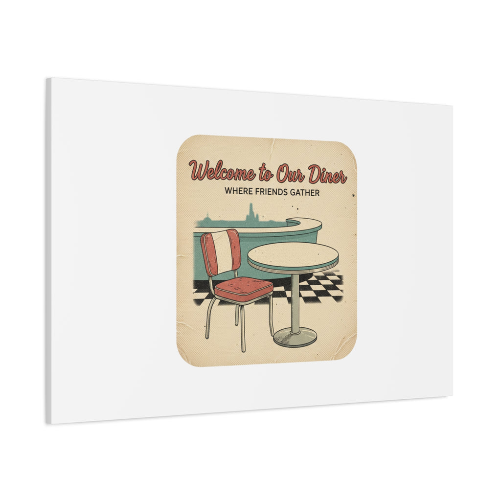Diner Match Cover Canvas, Vintage Ephemera Art, Retro Micro Ad Print