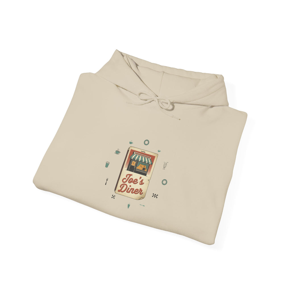 Diner Match Cover Pocket Logo Hoodie | vintage ephemera art, retro micro ad print