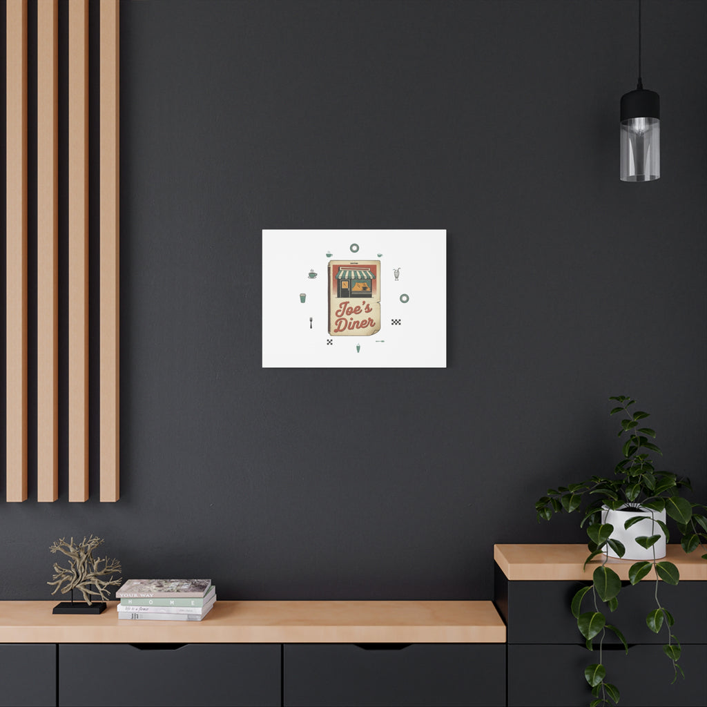 Diner Matchbook Graphic Canvas, Vintage Ephemera Art | Retro Micro Ad Print
