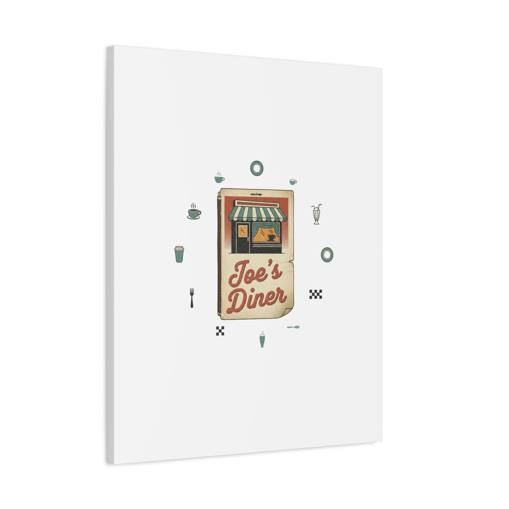 Diner Matchbook Graphic Canvas, Vintage Ephemera Art | Retro Micro Ad Print