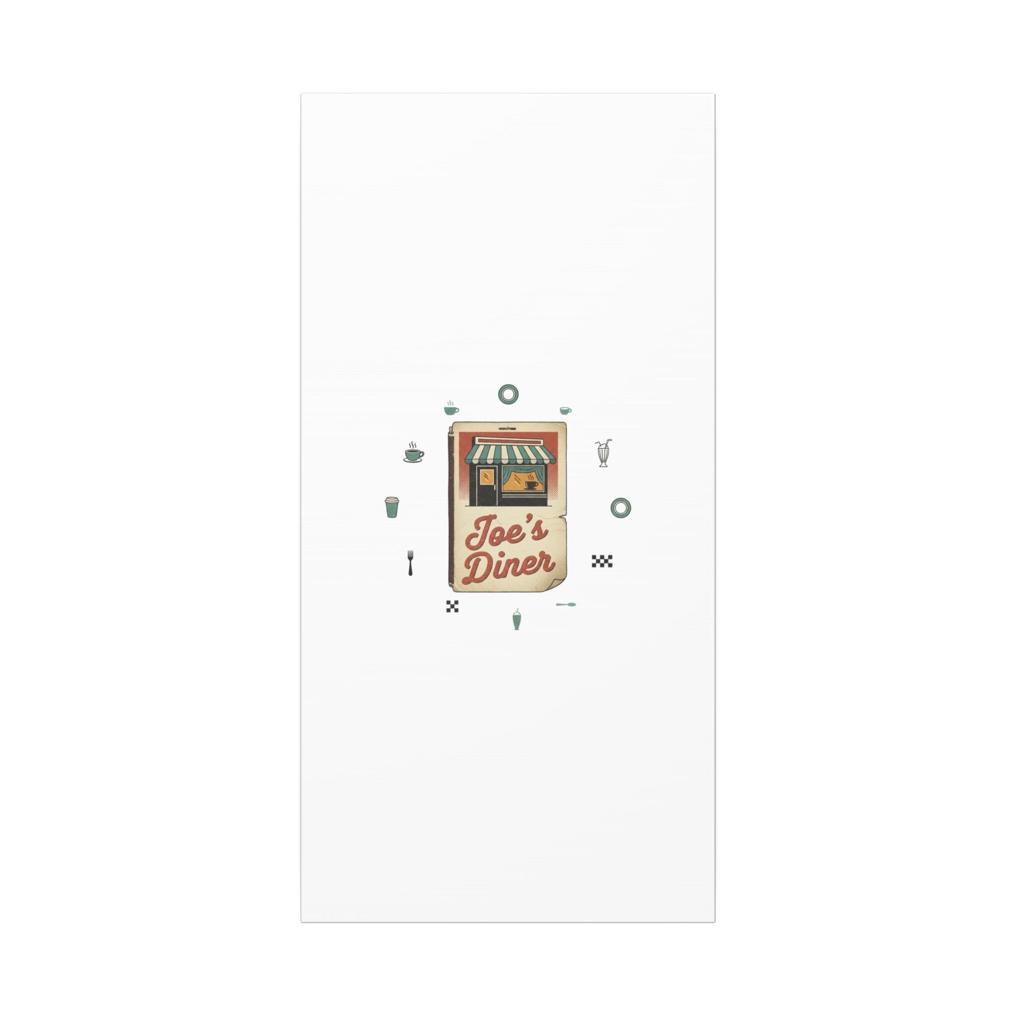 Diner Matchbook Graphic Canvas, Vintage Ephemera Art | Retro Micro Ad Print