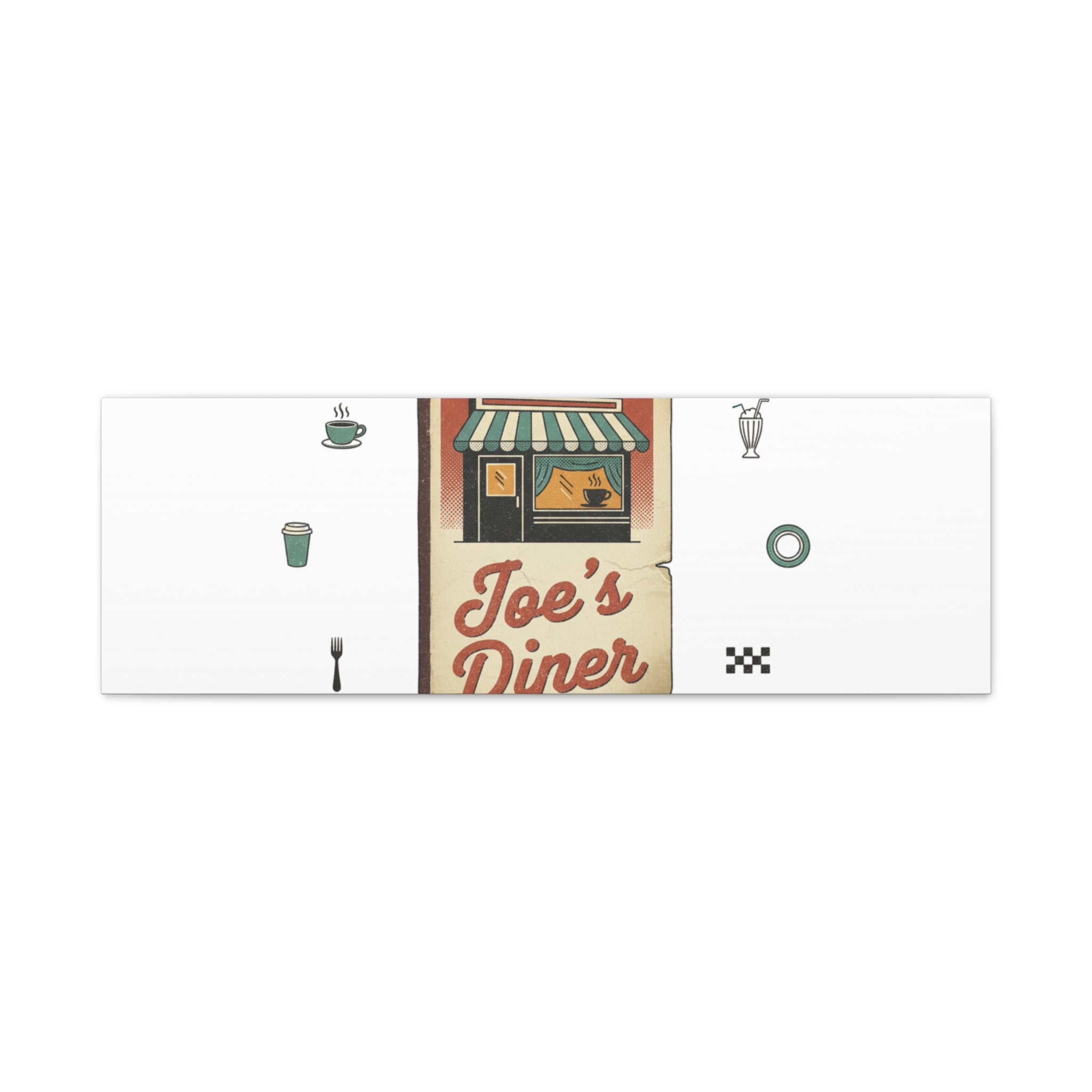 Diner Matchbook Graphic Canvas, Vintage Ephemera Art | Retro Micro Ad Print