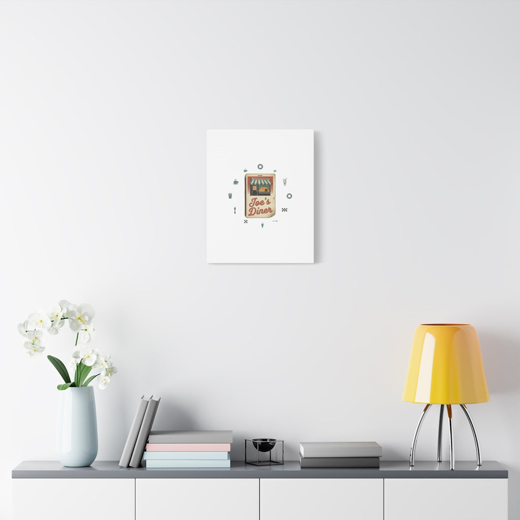 Diner Matchbook Graphic Canvas, Vintage Ephemera Art | Retro Micro Ad Print