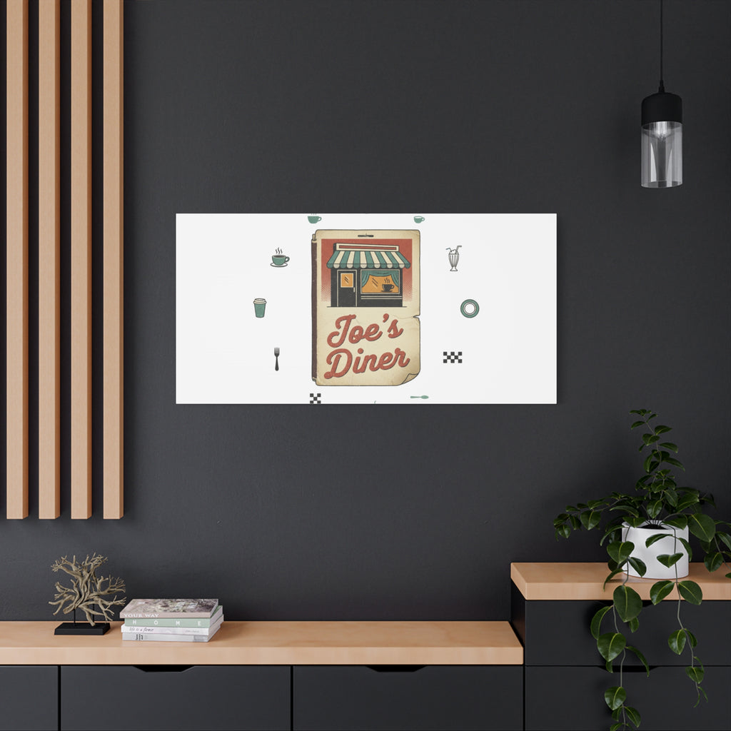 Diner Matchbook Graphic Canvas, Vintage Ephemera Art | Retro Micro Ad Print