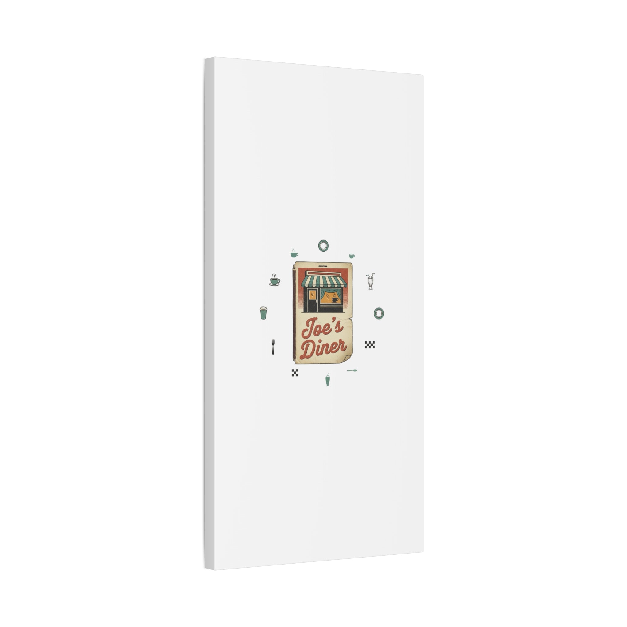 Diner Matchbook Graphic Canvas, Vintage Ephemera Art | Retro Micro Ad Print