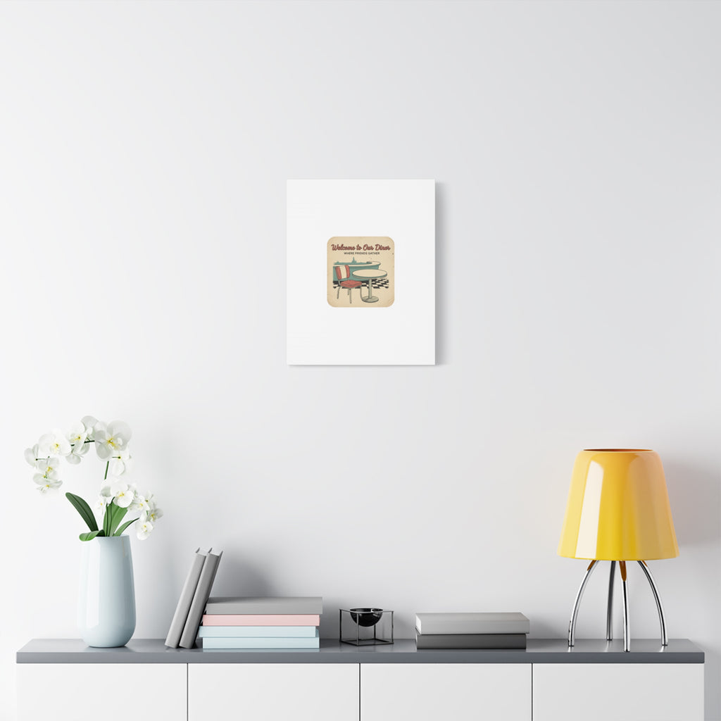 Diner Match Cover Canvas, Vintage Ephemera Art, Retro Micro Ad Print