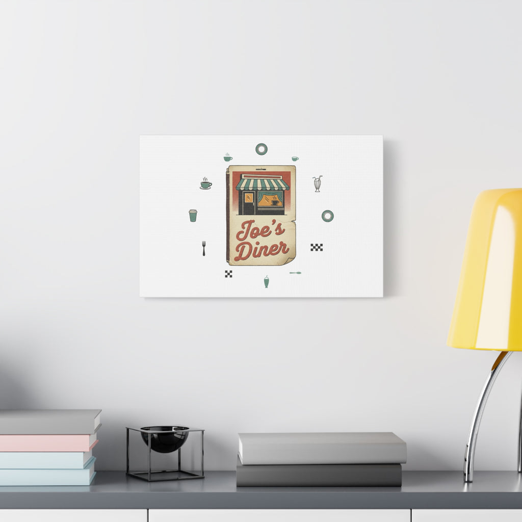 Diner Matchbook Graphic Canvas, Vintage Ephemera Art | Retro Micro Ad Print