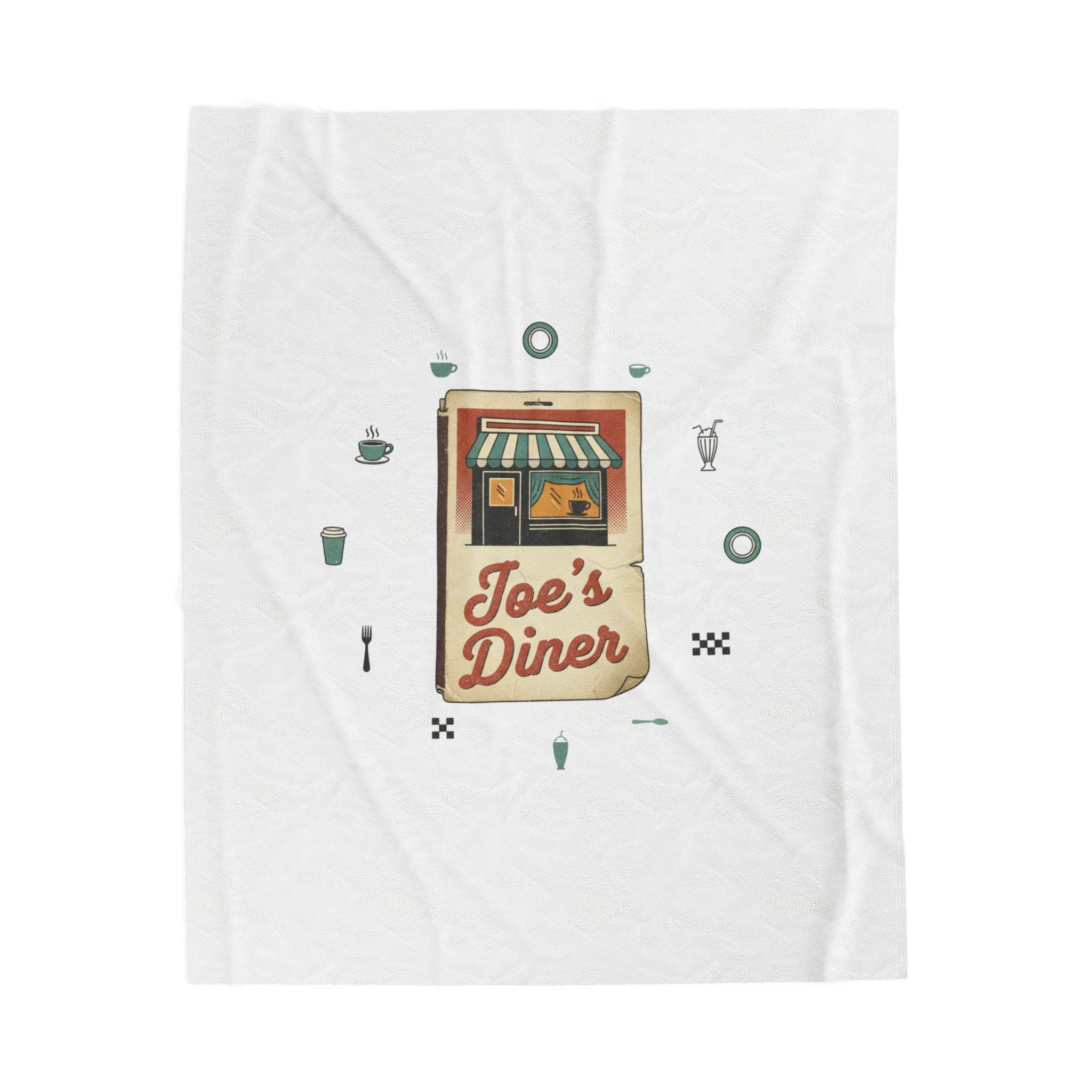 Diner Matchbook Graphic Blanket | vintage ephemera art, retro micro ad print