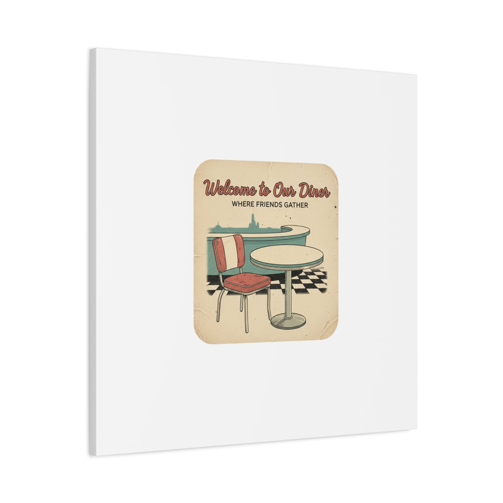 Diner Match Cover Canvas, Vintage Ephemera Art, Retro Micro Ad Print