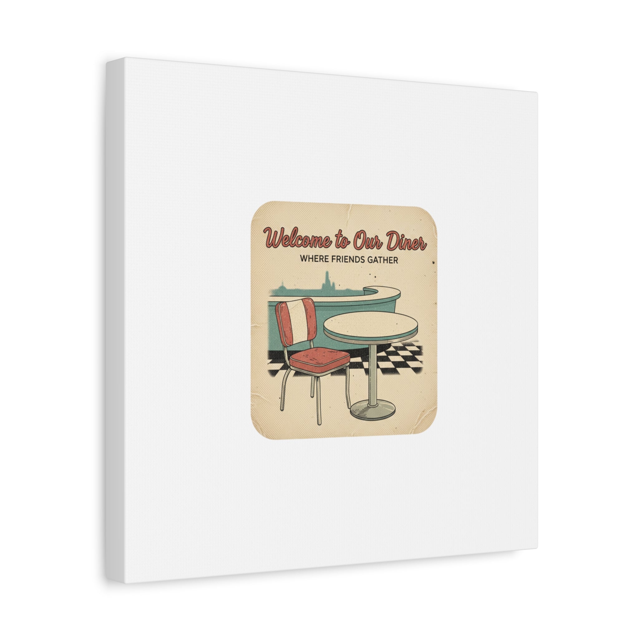 Diner Match Cover Canvas, Vintage Ephemera Art, Retro Micro Ad Print