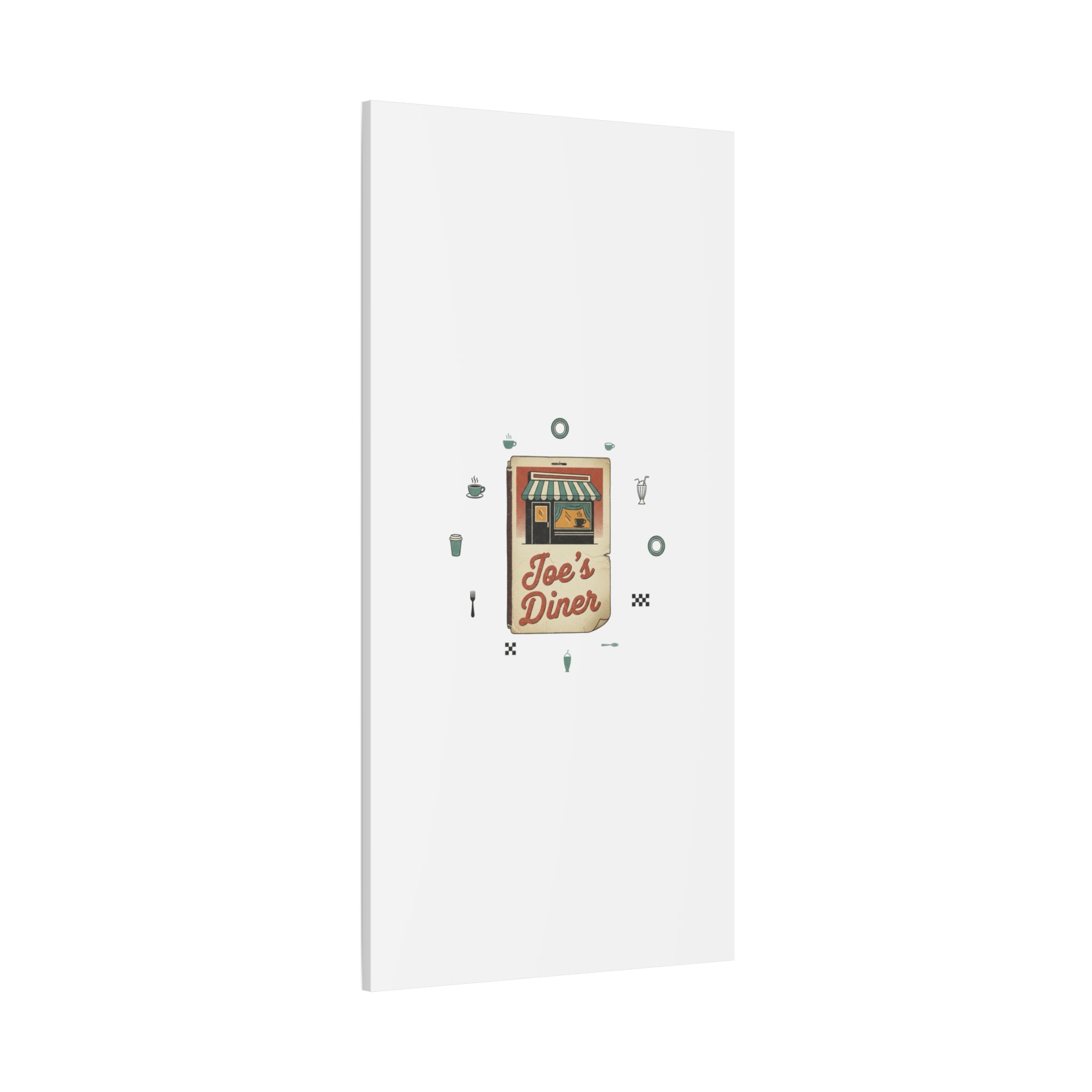 Diner Matchbook Graphic Canvas, Vintage Ephemera Art | Retro Micro Ad Print