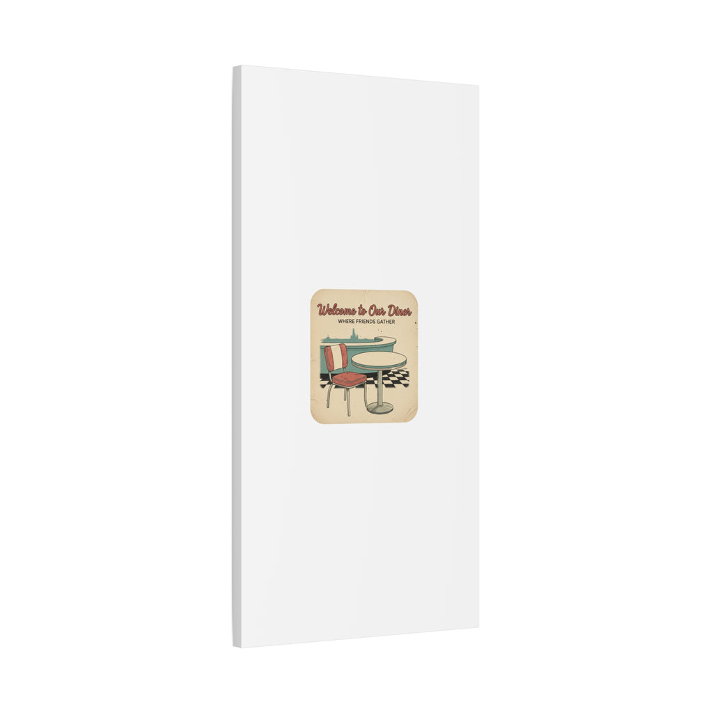 Diner Match Cover Canvas, Vintage Ephemera Art, Retro Micro Ad Print