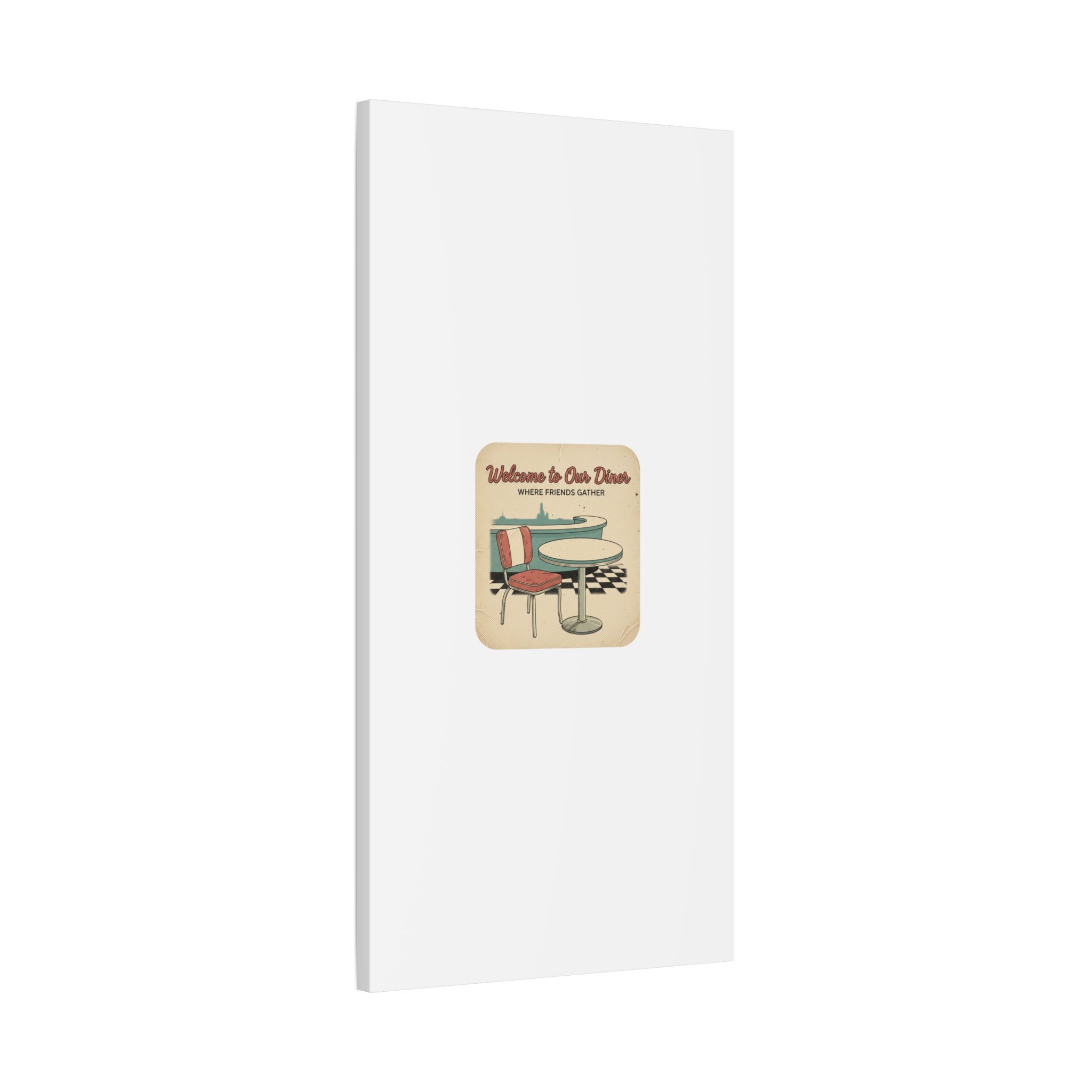 Diner Match Cover Canvas, Vintage Ephemera Art, Retro Micro Ad Print