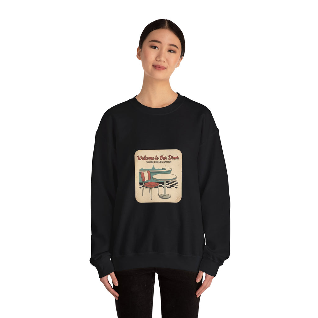 Diner Match Cover Graphic Sweatshirt | vintage ephemera art, retro micro ad print