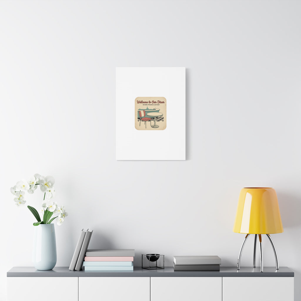 Diner Match Cover Canvas, Vintage Ephemera Art, Retro Micro Ad Print