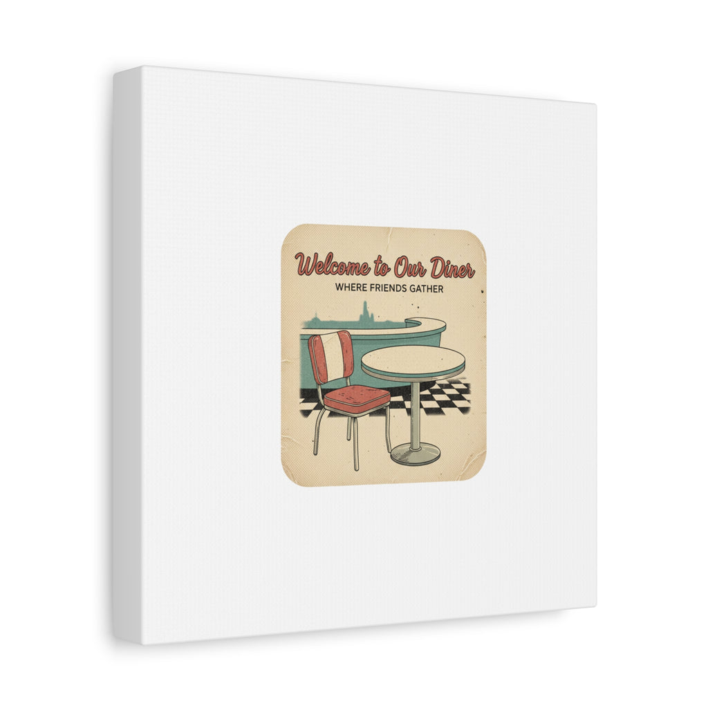 Diner Match Cover Canvas, Vintage Ephemera Art, Retro Micro Ad Print