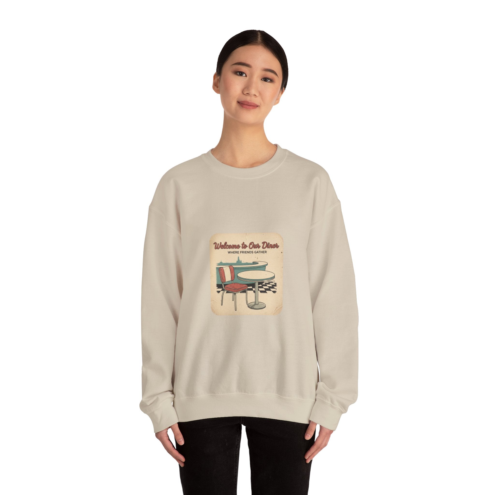 Diner Match Cover Graphic Sweatshirt | vintage ephemera art, retro micro ad print