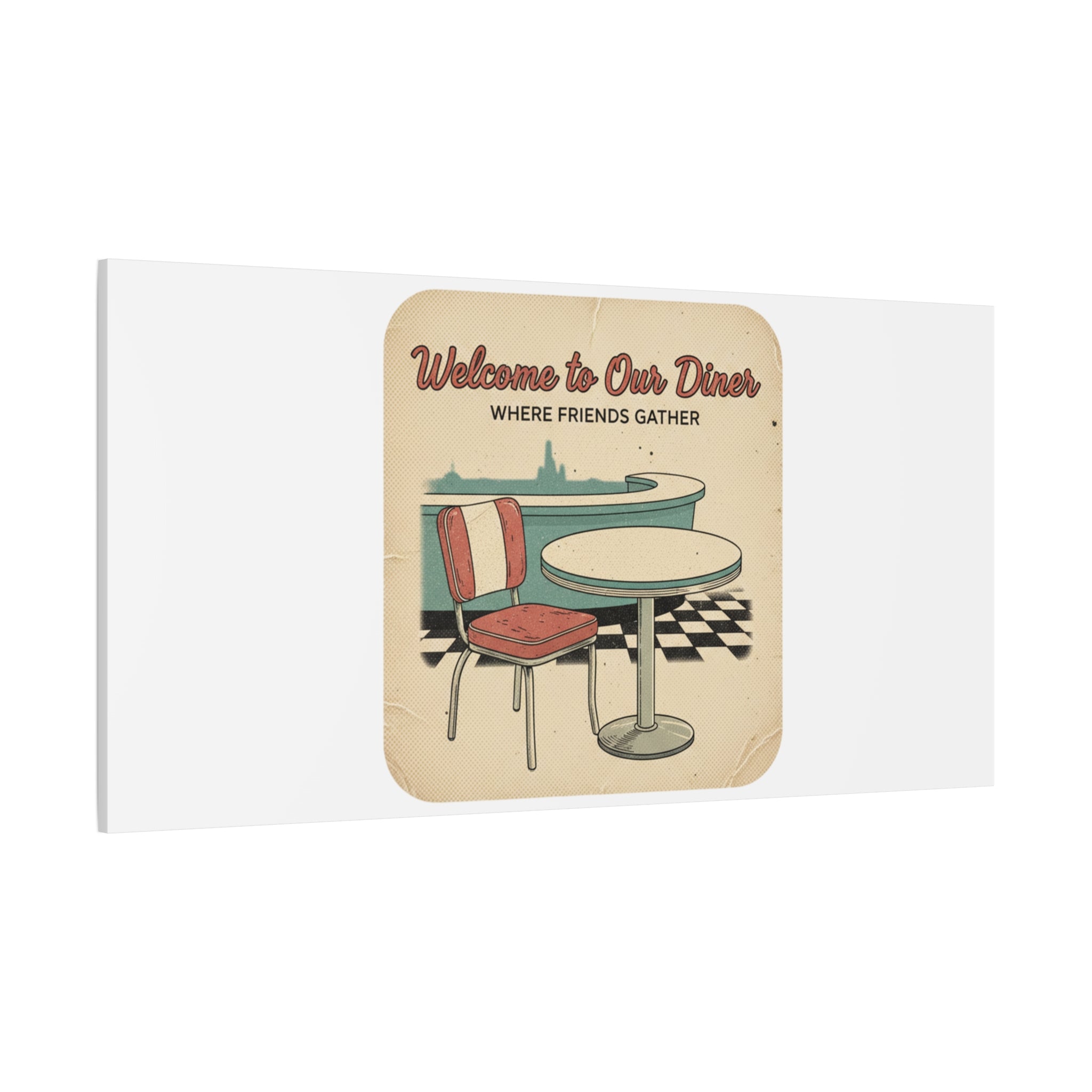 Diner Match Cover Canvas, Vintage Ephemera Art, Retro Micro Ad Print