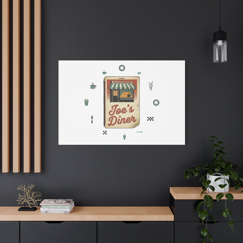 Diner Matchbook Graphic Canvas, Vintage Ephemera Art | Retro Micro Ad Print