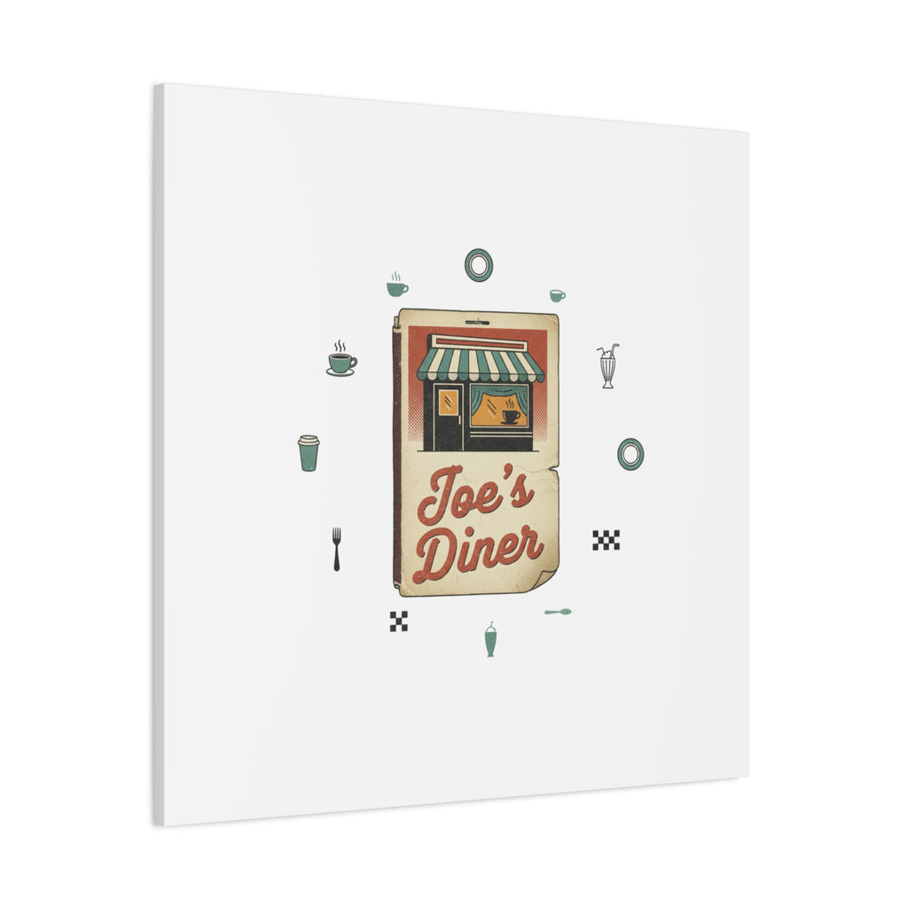Diner Matchbook Graphic Canvas, Vintage Ephemera Art | Retro Micro Ad Print