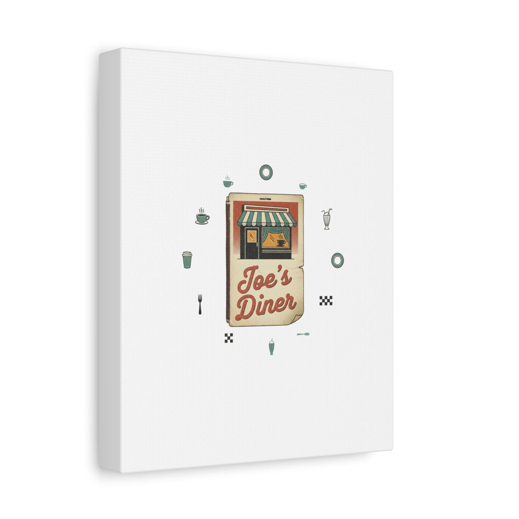 Diner Matchbook Graphic Canvas, Vintage Ephemera Art | Retro Micro Ad Print