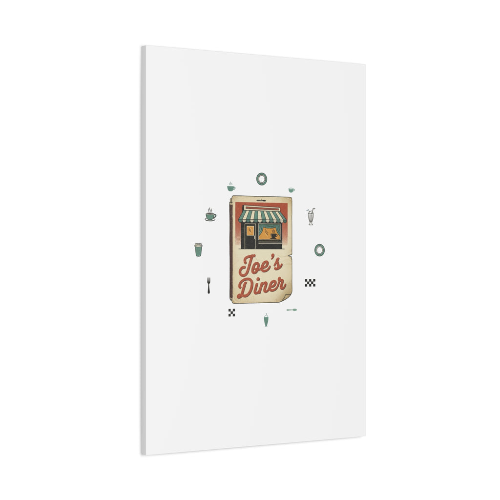 Diner Matchbook Graphic Canvas, Vintage Ephemera Art | Retro Micro Ad Print