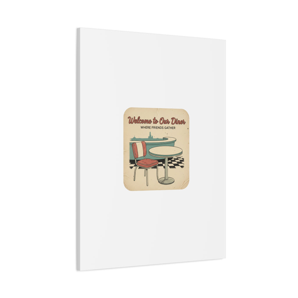 Diner Match Cover Canvas, Vintage Ephemera Art, Retro Micro Ad Print