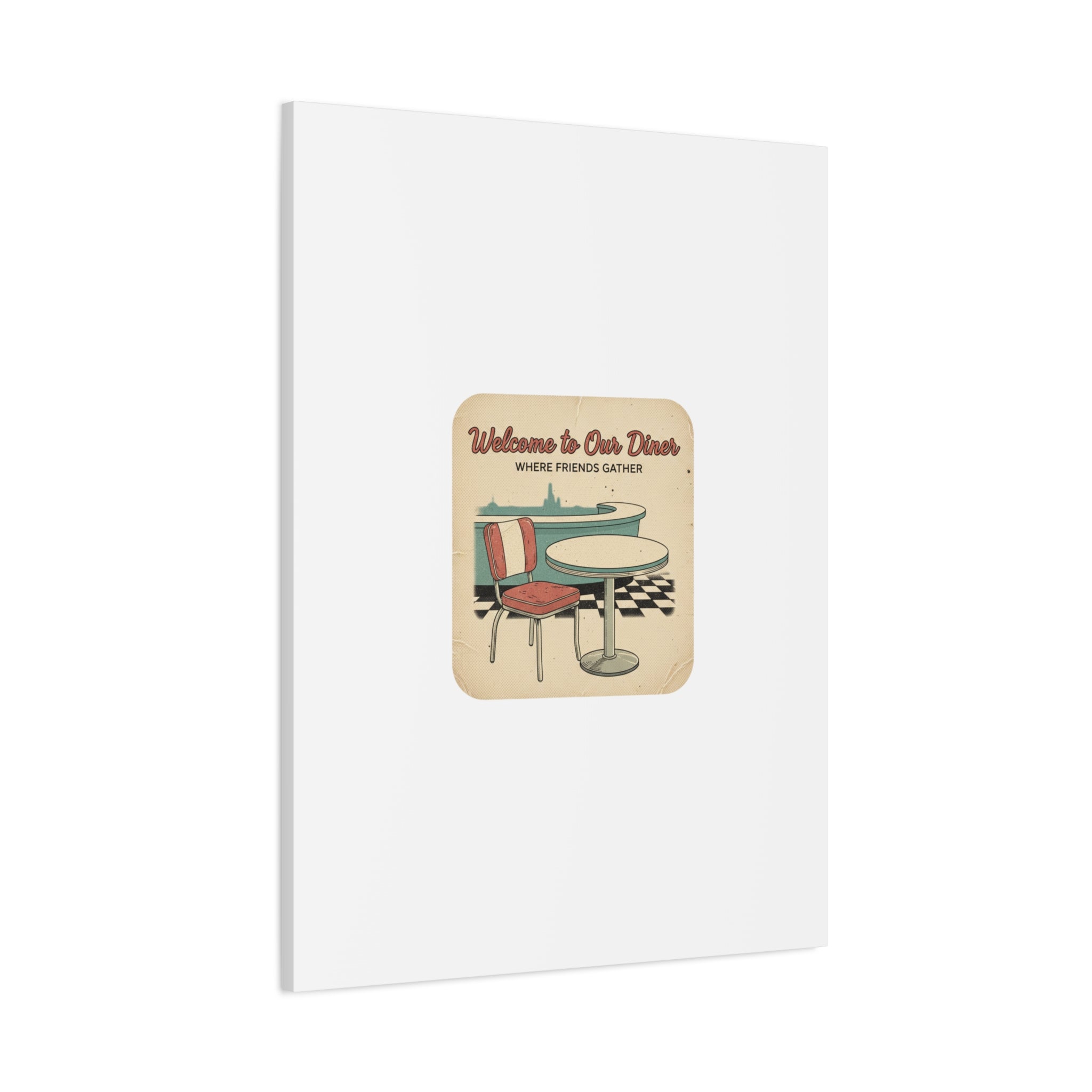 Diner Match Cover Canvas, Vintage Ephemera Art, Retro Micro Ad Print