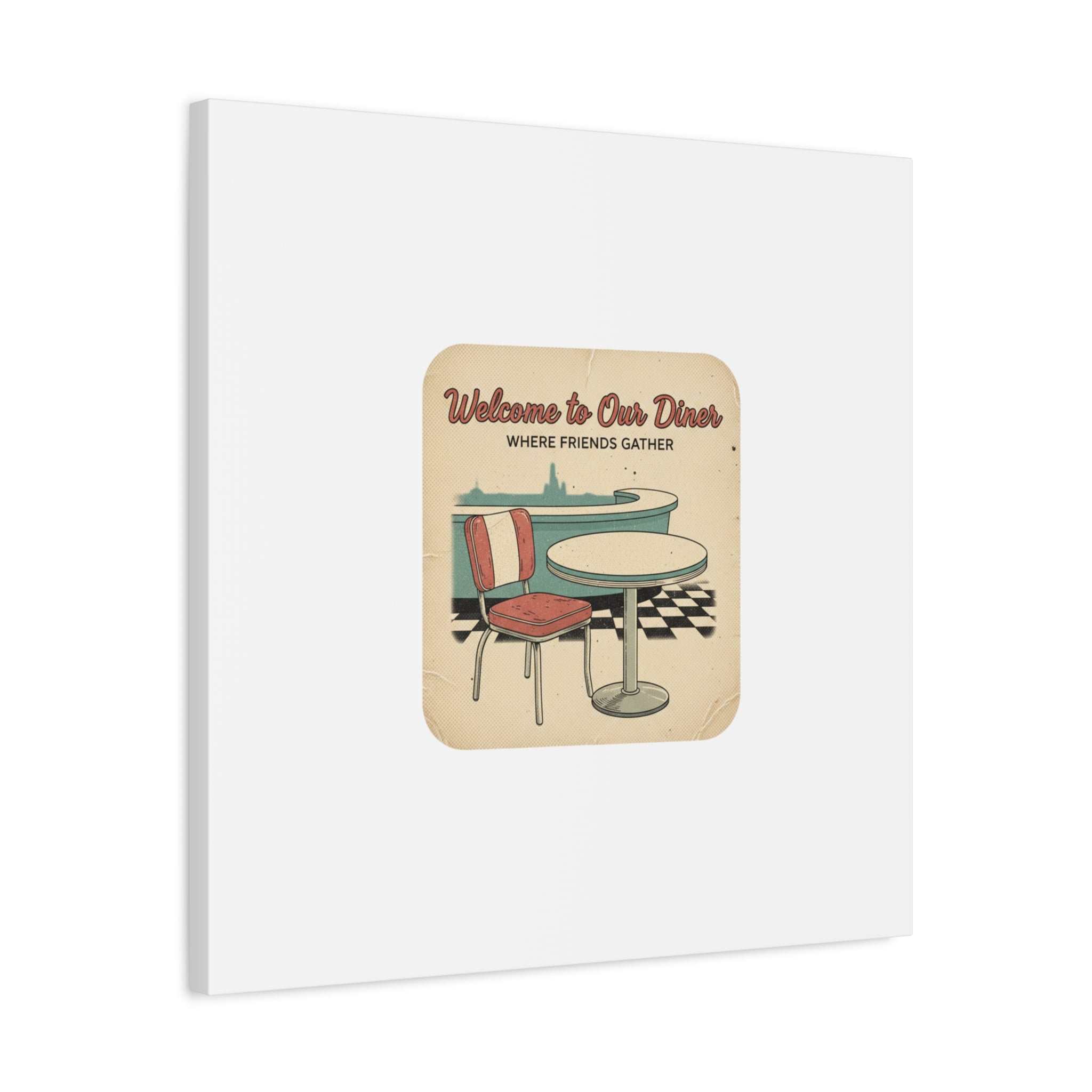 Diner Match Cover Canvas, Vintage Ephemera Art, Retro Micro Ad Print